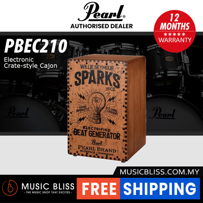 Pearl PBEC210 Electronic Crate Style Cajon - Willie Seymour Sparks Graphic Finish