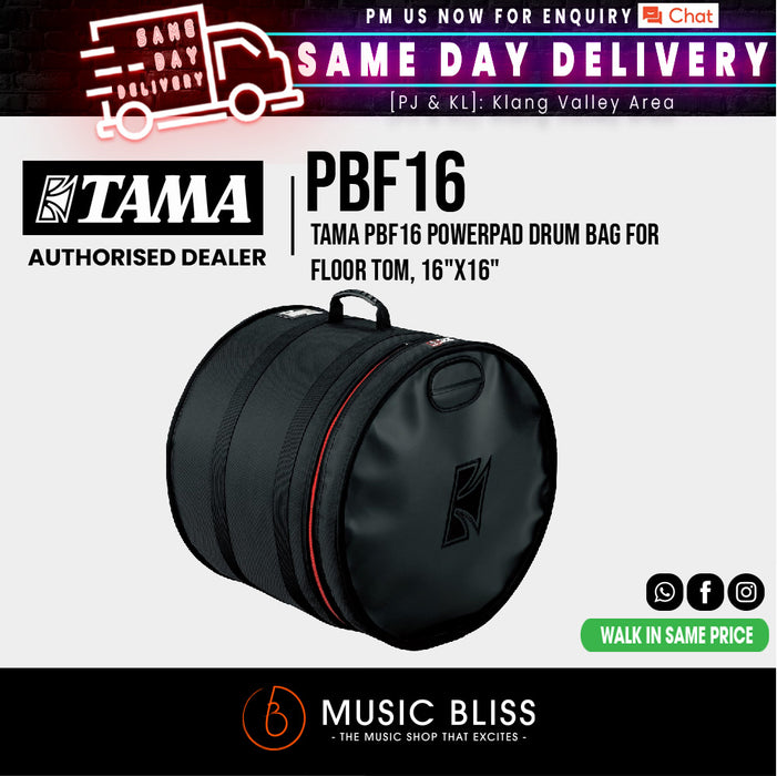 Tama PBF16 PowerPad Drum Bag for Floor Tom, 16"x16" - Music Bliss Malaysia