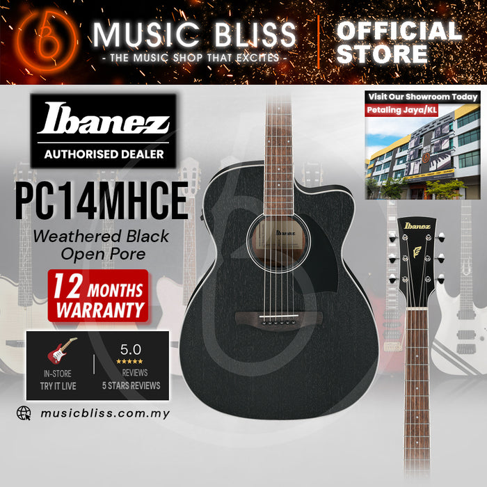 Ibanez PC14MHCE Acoustic-Electric Guitar - Weathered Black