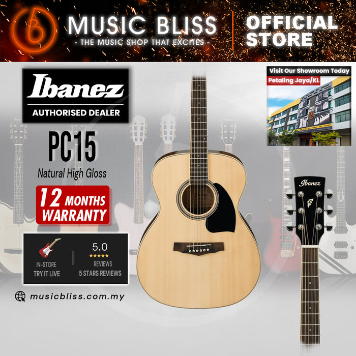Ibanez PC15 Acoustic Guitar - Natural High Gloss