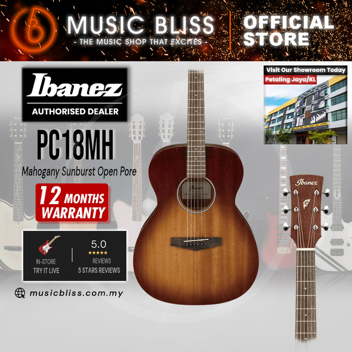Ibanez PC18MH Acoustic Guitar - Mahogany Sunburst Open Pore