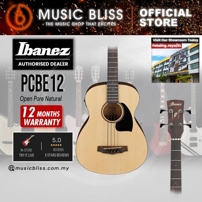Ibanez PCBE12 Acoustic-Electric Bass Guitar - Open Pore Natural