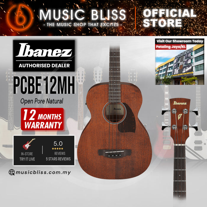 Ibanez PCBE12MH Acoustic-Electric Bass Guitar - Open Pore Natural