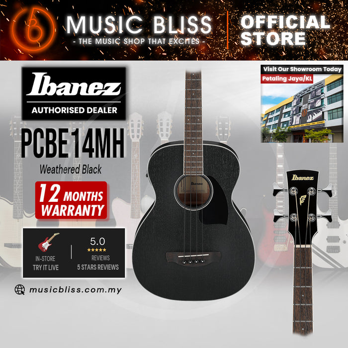 Ibanez PCBE14MH Acoustic-electric Bass Guitar - Weathered Black
