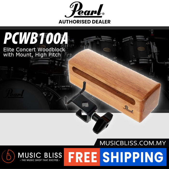 Pearl PCWB100A Elite Concert Woodblock with Mount, High Pitch