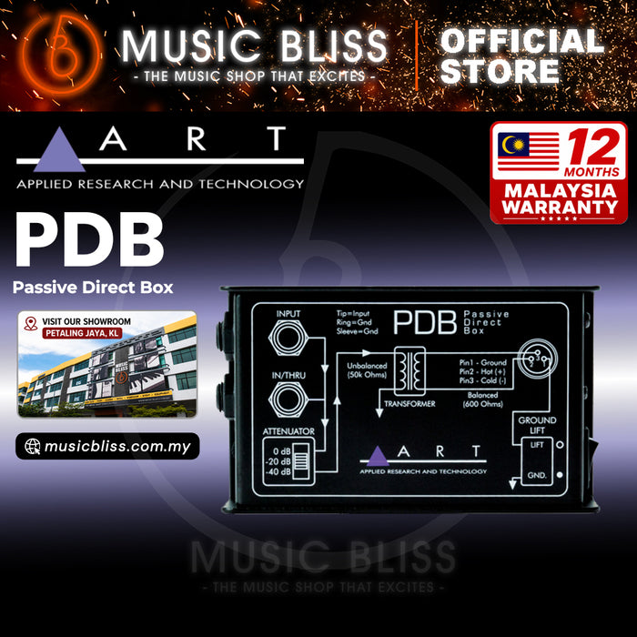 ART pdb Passive DI Box for Active Electric Guitar, Bass & Keyboards