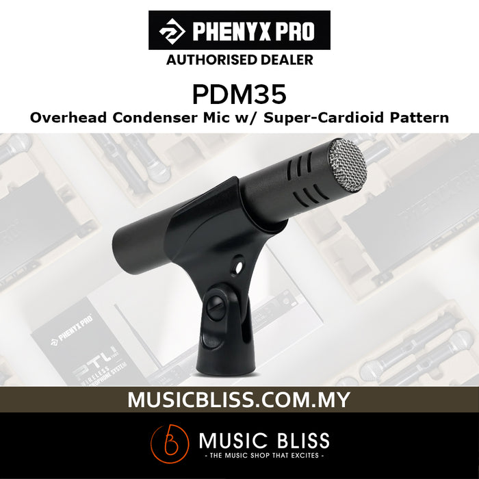 Phenyx Pro PDM35 Overhead Condenser Mic w/ Super-Cardioid Pattern Microphone