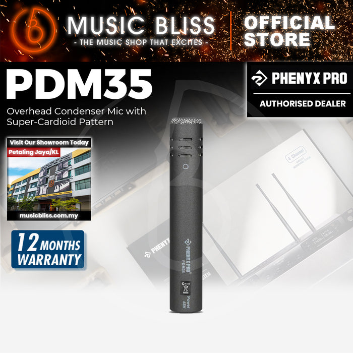 Phenyx Pro PDM35 Overhead Condenser Mic w/ Super-Cardioid Pattern Microphone