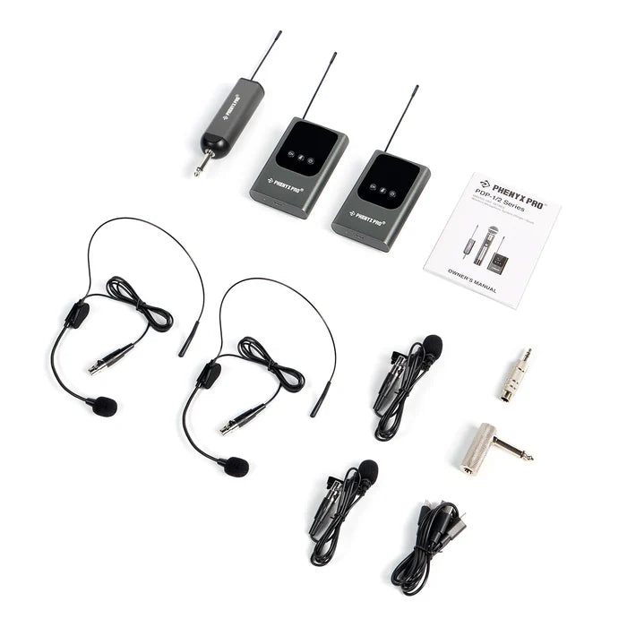 Phenyx Pro PDP-2-2B(900) Dual Digital Portable Wireless Microphone System (2 Bodypack)