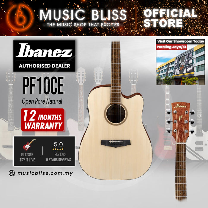 Ibanez PF10CE Acoustic Guitar - Open Pore Natural