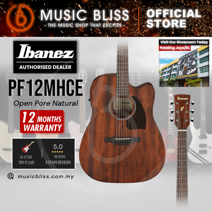 Ibanez PF12MHCE Acoustic-Electric Guitar - Open Pore Natural