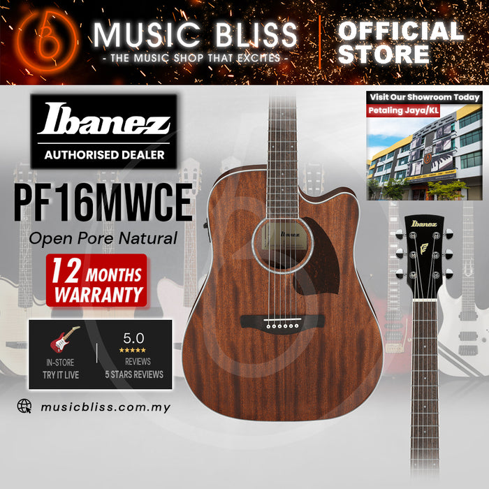 Ibanez PF16MWCE Acoustic-Electric Guitar - Open Pore Natural