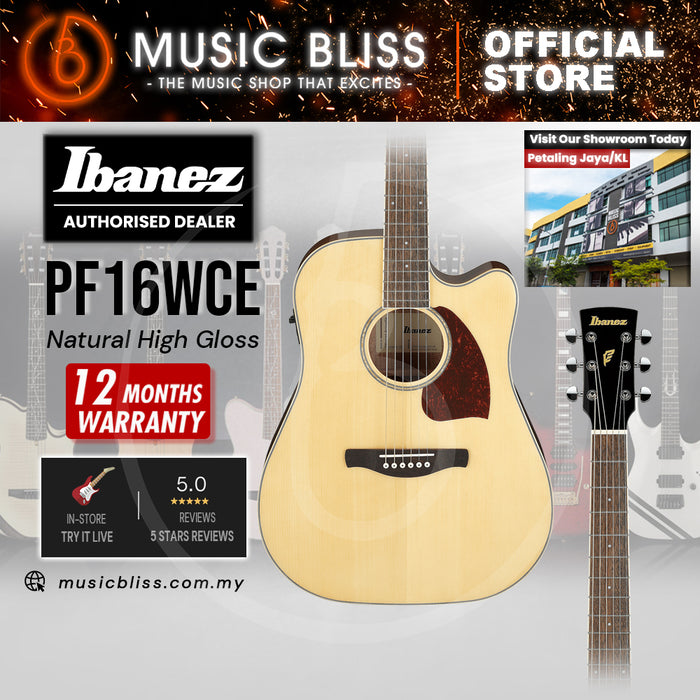 Ibanez PF16WCE Acoustic-Electric Guitar - Natural High Gloss