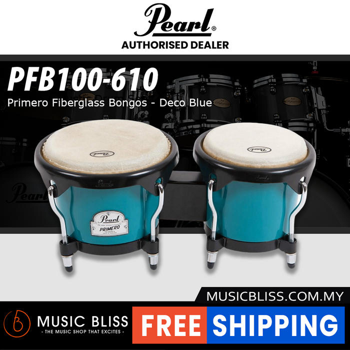 Pearl PFB100 Primero Fiberglass Bongos - Deco Blue