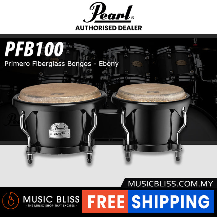 Pearl PFB100 Primero Fiberglass Bongos - Ebony