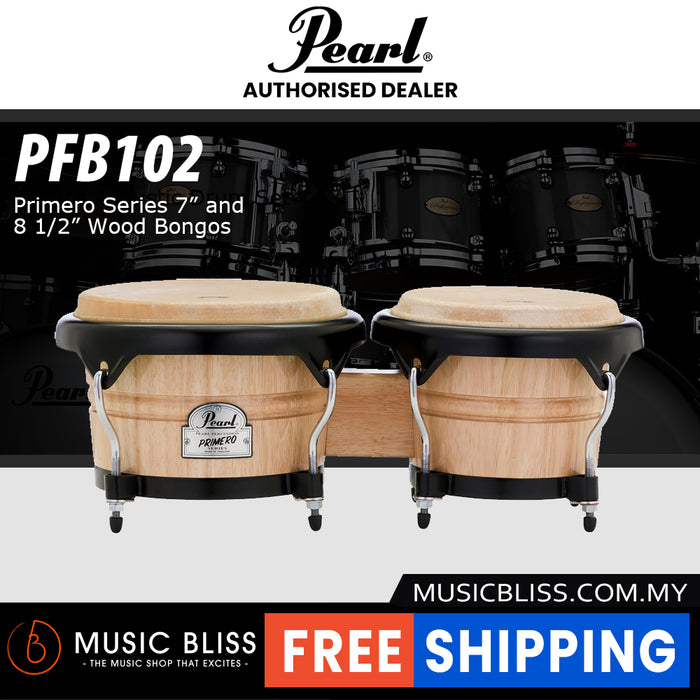 Pearl PFB-102 Primero Series 7” and 8 1/2” Wood Bongos