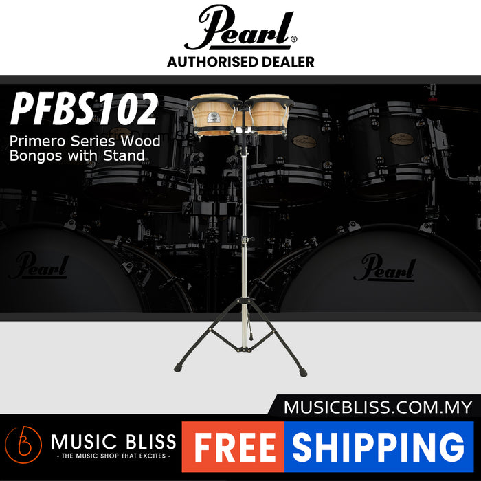 Pearl PFBS102 Primero Series Wood Bongos with Stand