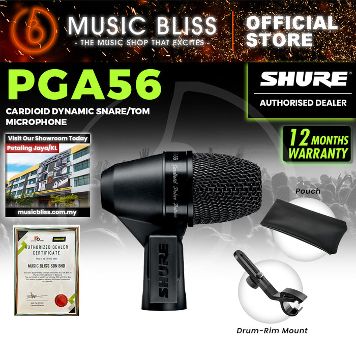 Shure PGA56-LC Cardioid Dynamic Snare/Tom Microphone