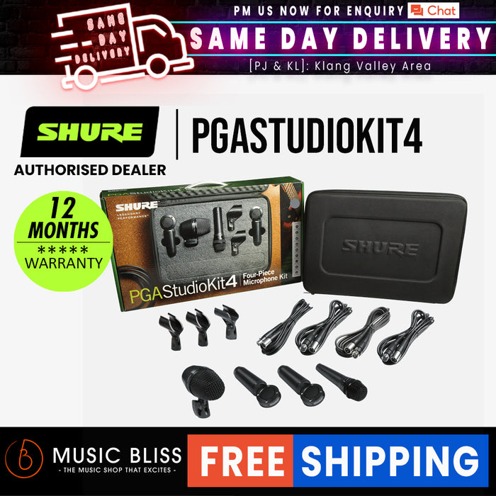 Shure PGASTUDIOKIT4 4-piece Microphone Kit - Music Bliss Malaysia