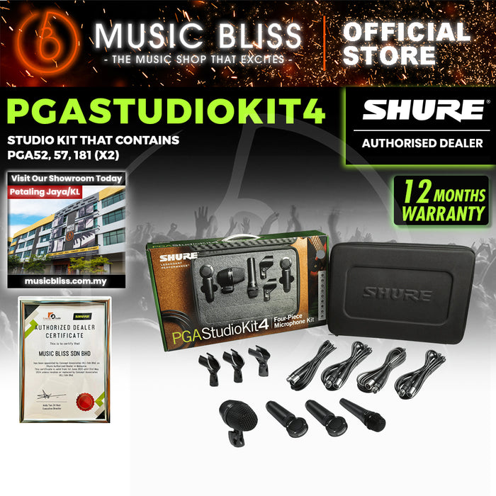 Shure PGASTUDIOKIT4 4-piece Microphone Kit