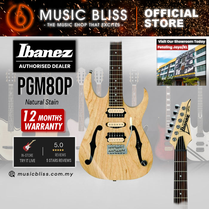 Ibanez Paul Gilbert Signature PGM80PNT Electric Guitar - Natural Stain