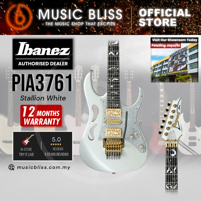 Ibanez Steve Vai Signature PIA3761 Electric Guitar w/Case - Stallion White MADE IN JAPAN