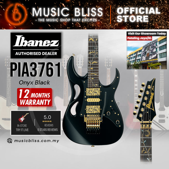 Ibanez Steve Vai Signature PIA3761 Electric Guitar w/Case - Onyx Black MADE IN JAPAN