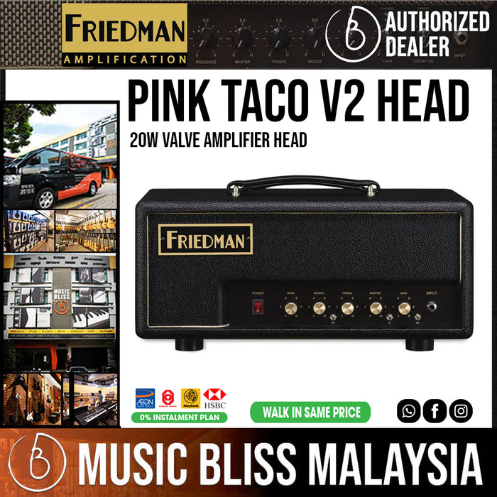 Friedman PINK TACO V2 20-watt Mini Tube Head - Music Bliss Malaysia