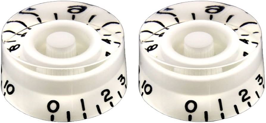 ALLPARTS PK-0130-025 Set of 2 White Speed Knobs
