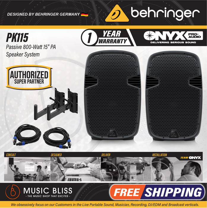Behringer PK115 Passive 800-Watt 15" PA Speaker System - Pair - Music Bliss Malaysia