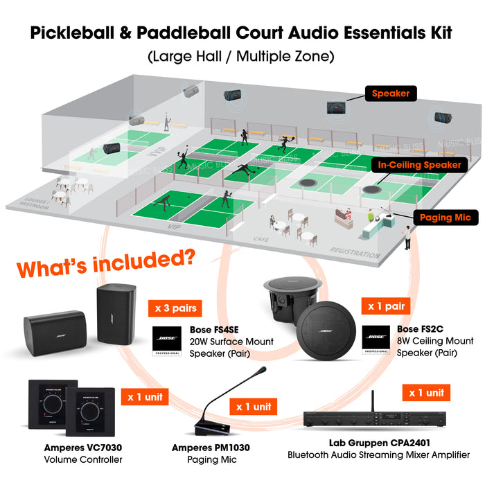 High-Power Sound System for Large Pickleball & Paddleball Courts – Hall & Gym Speaker Setup Malaysia