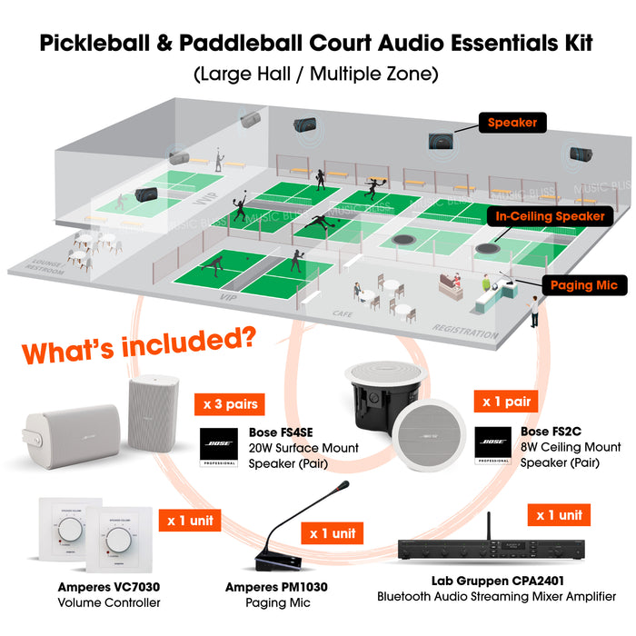 High-Power Sound System for Large Pickleball & Paddleball Courts – Hall & Gym Speaker Setup Malaysia