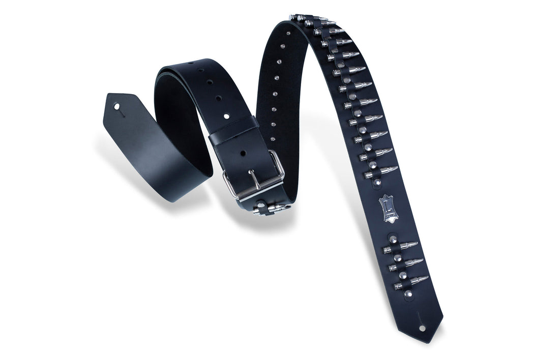 Levy's PM28-2B Genuine Leather Guitar Strap - Black - Music Bliss Malaysia
