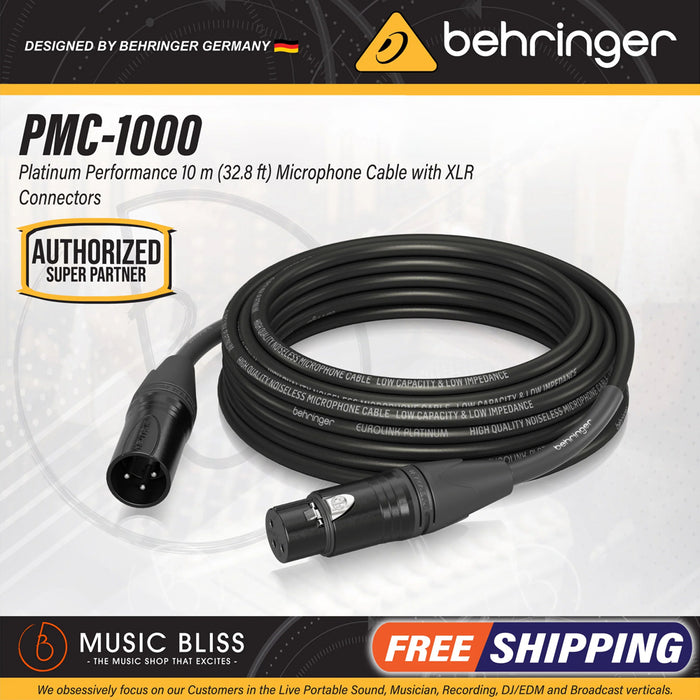 Behringer PMC-1000 Platinum Performance 10m (32.8ft) Microphone Cable with XLR Connectors