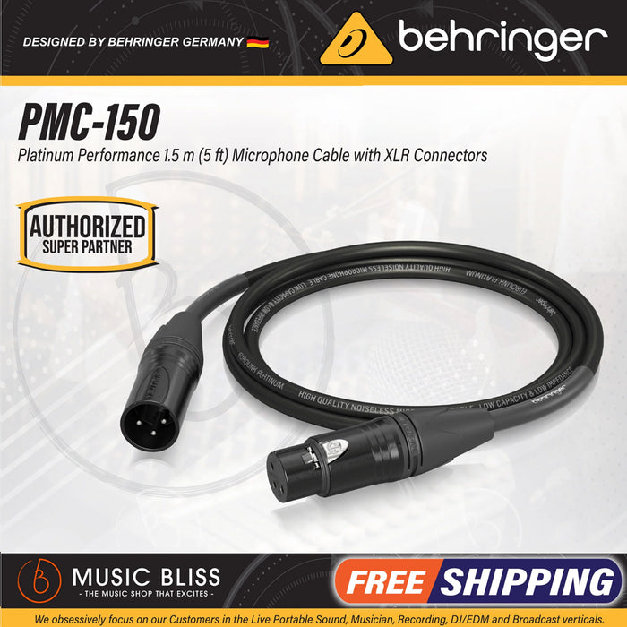 Behringer PMC-150 Platinum Performance 1.5m (5ft) Microphone Cable with XLR Connectors