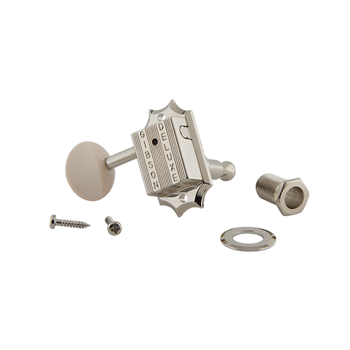 GIBSON ACCESSORIES DELUXE WHITE BUTTON TUNER SET - VINTAGE NICKEL (PMMH-060) - Music Bliss Malaysia