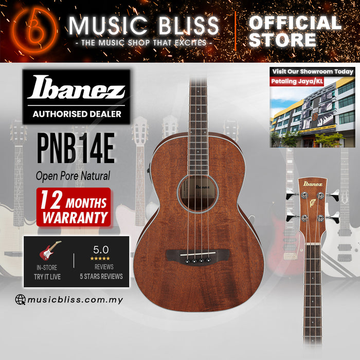 Ibanez PNB14E Acoustic-Electric Bass Guitar - Open Pore Natural