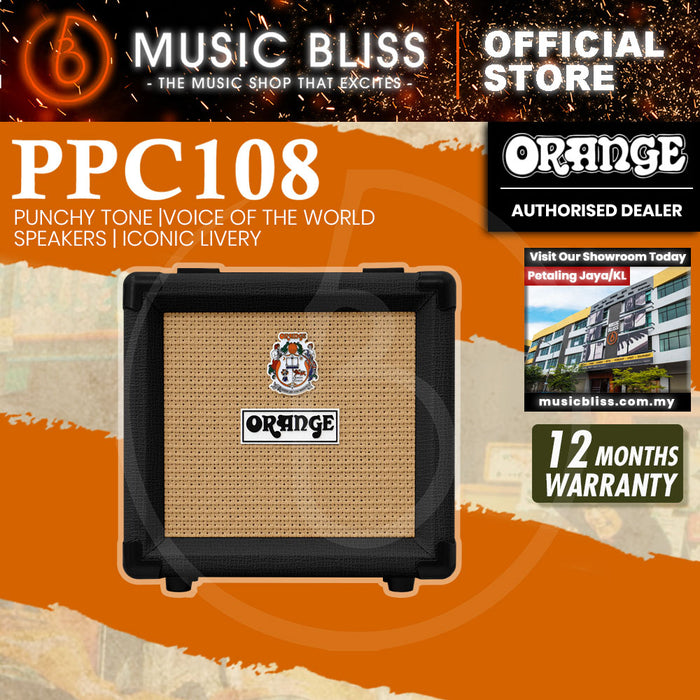 Orange PPC108 20-watt 1x8 Speaker Cabinet - Black
