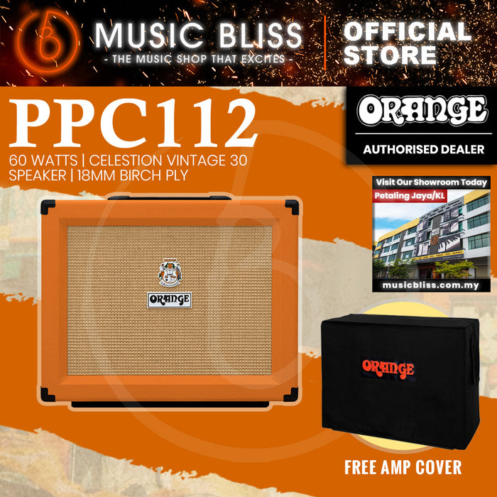 Orange PPC112 60-watt 1x12 Celestion V30 Speaker Cabinet w/ Free Cover