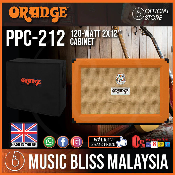 Orange PPC212 - 120-watt 2x12" Cabinet with Free Orange Amp Cover (Made in UK) - Music Bliss Malaysia