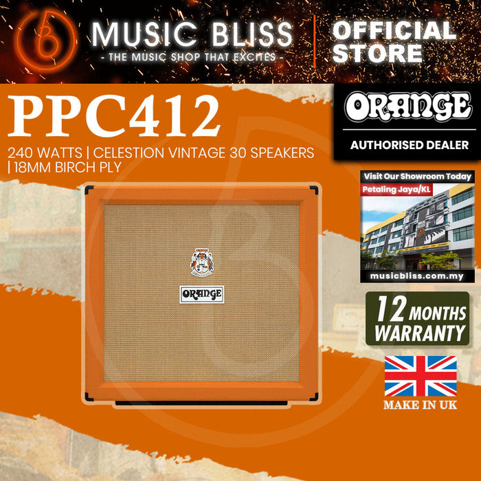 Orange PPC412 240-watt 4x12" Straight Cabinet - Orange (Made in UK)