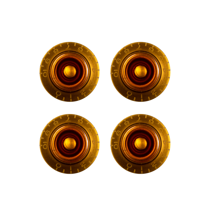 GIBSON ACCESSORIES TOP HAT KNOBS, 4PCS - VINTAGE AMBER (PRHK-030) - Music Bliss Malaysia