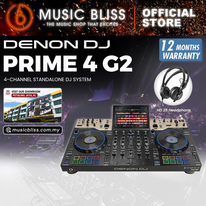 Denon DJ PRIME 4 G2 4-Channel Standalone DJ System with Stems, 10.1” Touchscreen, MPCe Pads & Built-In DMX