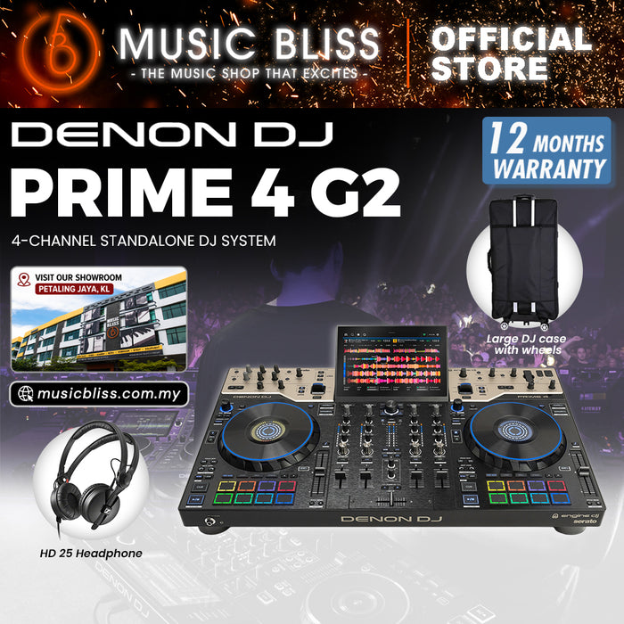 Denon DJ PRIME 4 G2 4-Channel Standalone DJ System with Stems, 10.1” Touchscreen, MPCe Pads & Built-In DMX