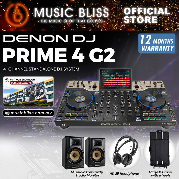 Denon DJ PRIME 4 G2 4-Channel Standalone DJ System with Stems, 10.1” Touchscreen, MPCe Pads & Built-In DMX