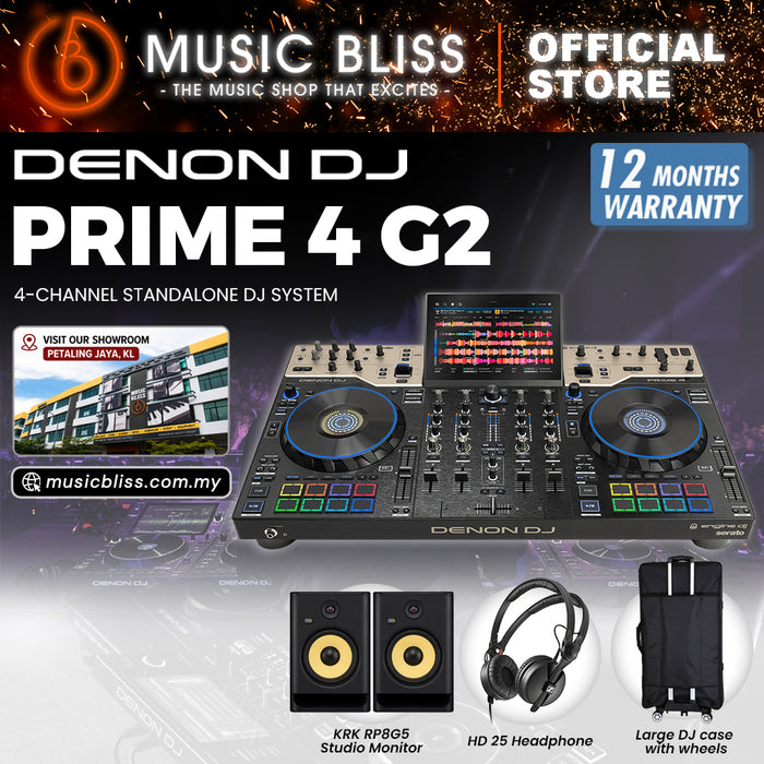 Denon DJ PRIME 4 G2 4-Channel Standalone DJ System with Stems, 10.1” Touchscreen, MPCe Pads & Built-In DMX