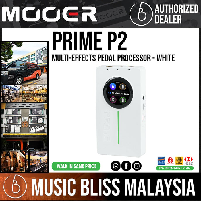 Mooer Prime P2 Multi-Effects Pedal Processor - White - Music Bliss Malaysia