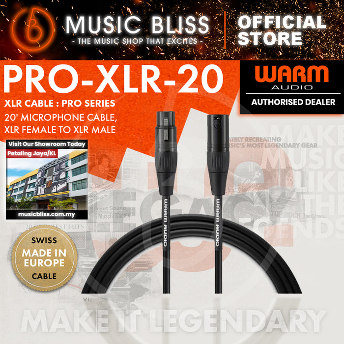 Warm Audio Pro Silver XLR Female to XLR Male Microphone Cable - 20-foot ( Pro-XLR-20 )