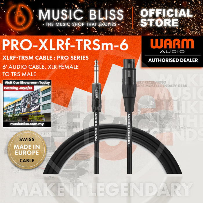 Warm Audio Pro Silver XLR Female to TRS Male Cable - 6-foot