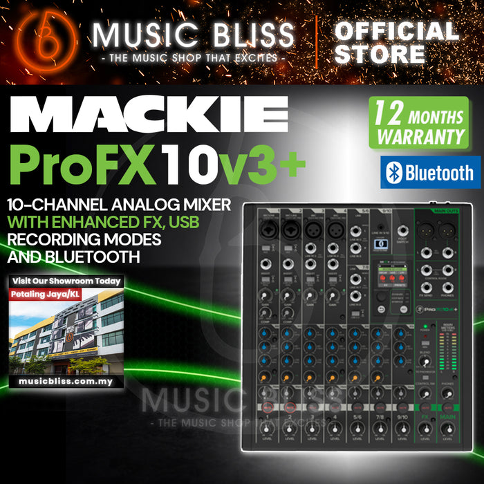 Mackie PROFX10V3+ 10-channel Analog Mixer with Enhanced FX, USB Recording Modes And Bluetooth